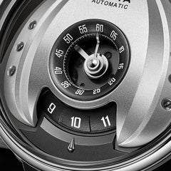 Interstellar Collection "Space Shuttle" Men's Mechanical Watch - FIYTA (Silver Dial / Black Strap)