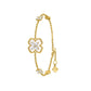 FIYTA Little Luck Four-Leaf Clover Bracelet AB0013.GSDM worn on the wrist (Gold & Silver)
