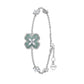 FIYTA Little Luck Four-Leaf Clover Bracelet AB0015.WSDG worn on the wrist (Aqua Blue)
