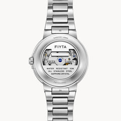 FIYTA Heart Lock Men's Automatic Watch GA803001.WWW detail image (Silver Dial / Silver Strap / Stainless steel (GA803001.WWW))