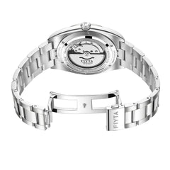 FIYTA Ginkgo Relief Men's Automatic Watch GA520013.WWW detail image (Silver Dial / Silver Strap)