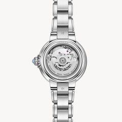 FIYTA Good Fortune Persimmon Women's Automatic Watch LA865022.WLW detail photo (Aqua Blue Dial / Silver Strap)
