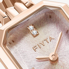 Eastern Grace Collection Women's Watch & Persimmon Bracelet Gift Set - FIYTA (Pink Dial / Rose Gold Strap)