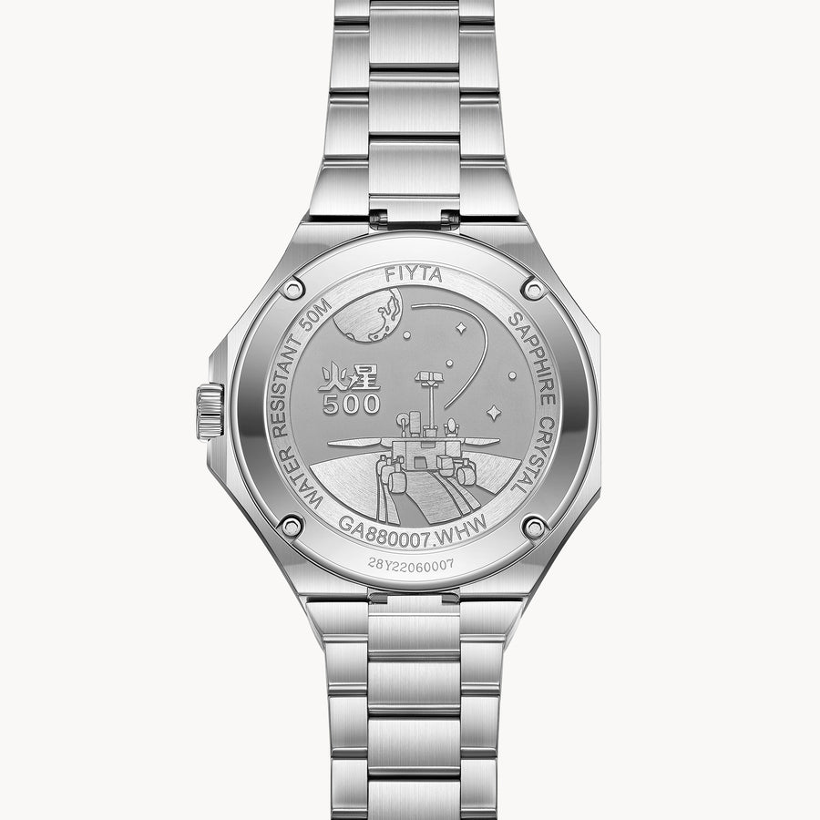 FIYTA Mars-500 Men's Automatic Watch GA880007.WHW detail image (Grey Dial / Silver Strap / Stainless steel (GA880007.WHW))
