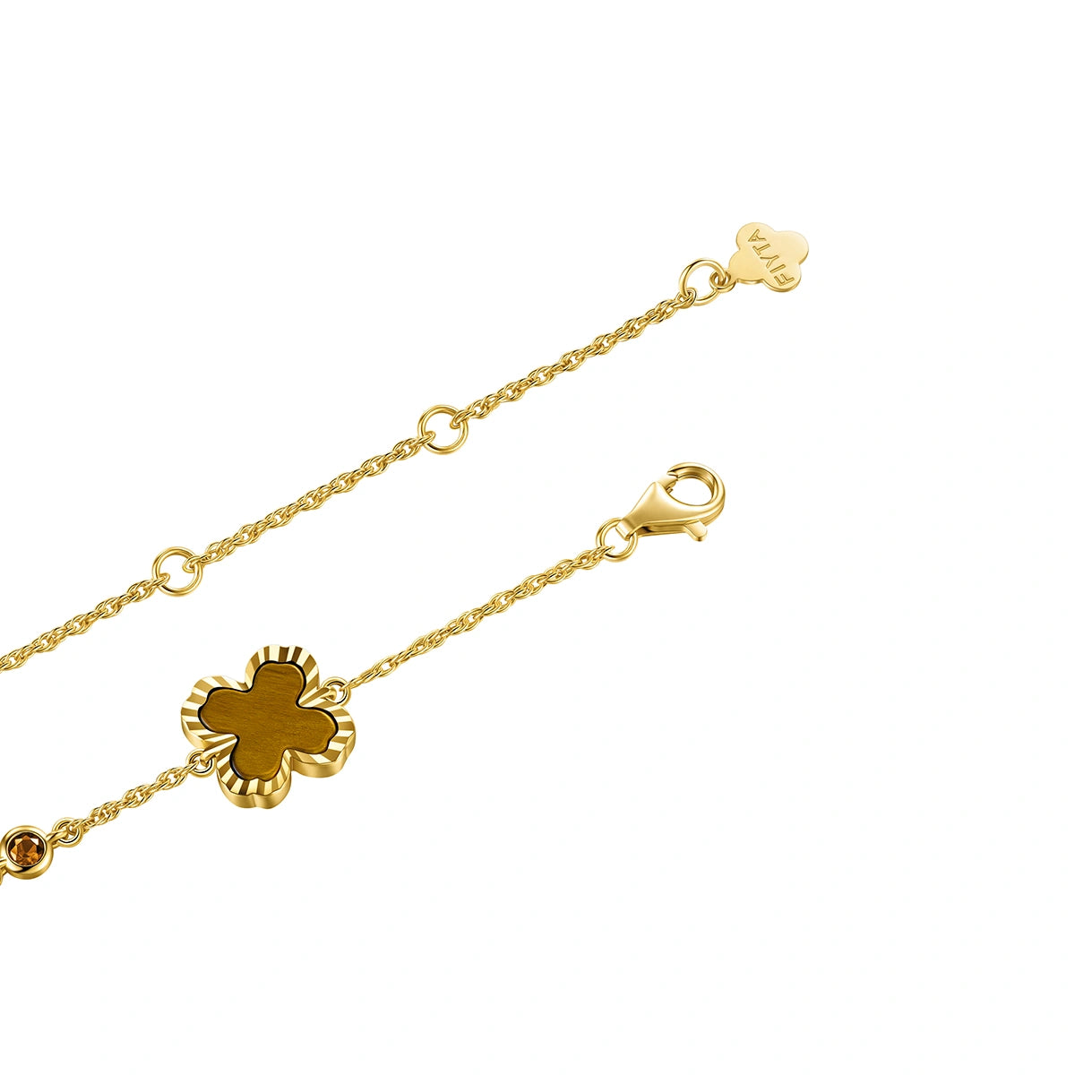 Tiger’s Eye Clover Bracelet Jewelry for Women - FIYTA