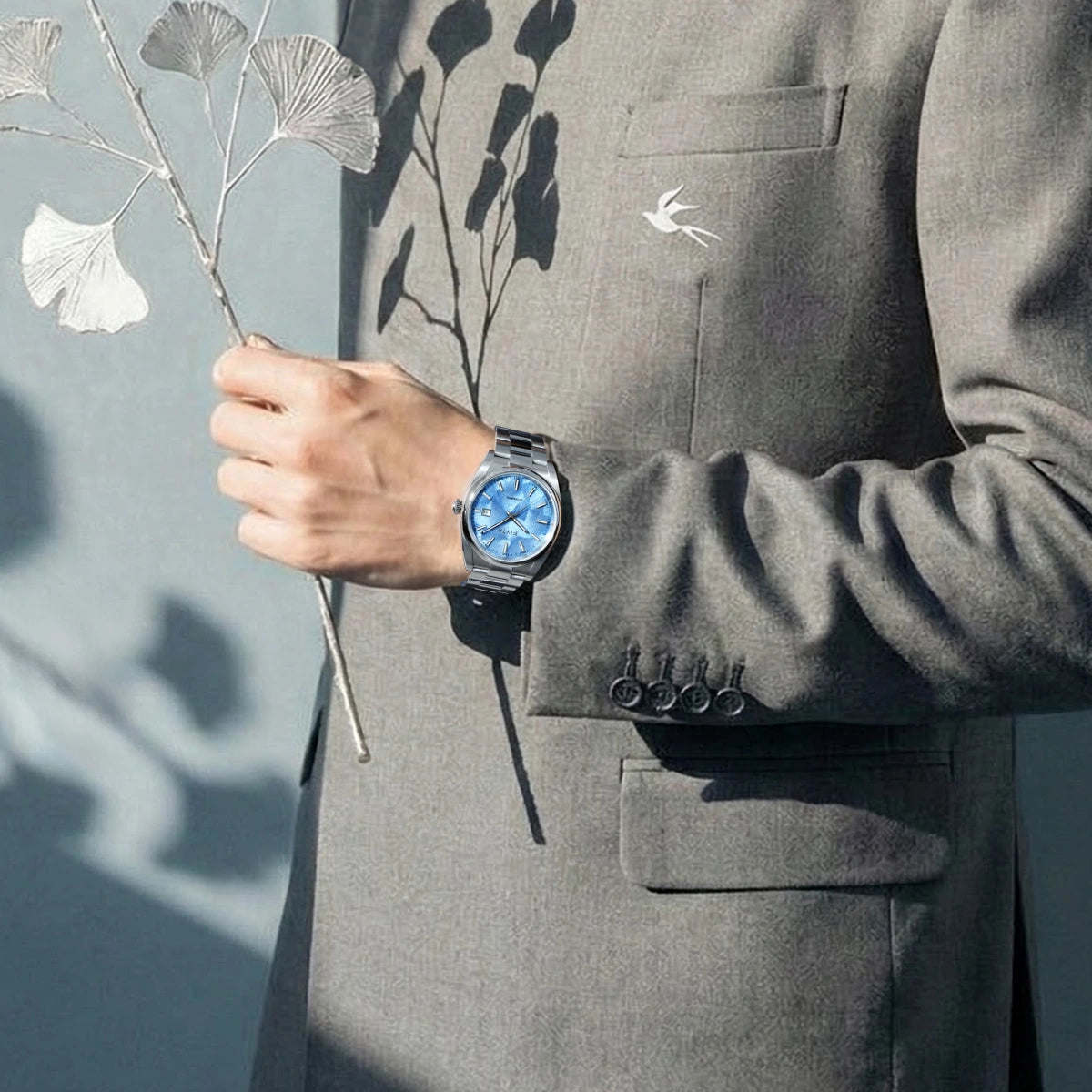 Tempting Collection "Chinese Ginkgo Leaf" Metal Engraving Tribute Men's Mechanical Watch - FIYTA