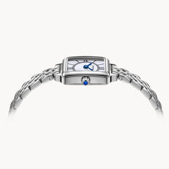 FIYTA Mini Retro Square Women's Quartz Watch DL865035.WWW detail image (Mother-of-Pearl Dial / Silver Strap) (DL865035.WWW)