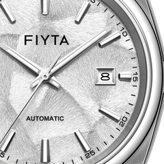 FIYTA Ginkgo Relief Men's Automatic Watch GA520013.WWW detail image (Silver Dial / Silver Strap)