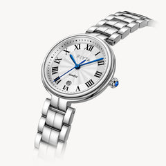 FIYTA Little Bliss Women's Quartz Watch DL865037.WWW detail image (Silver Dial / Silver Strap)