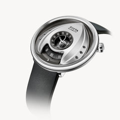 Interstellar Collection "Space Shuttle" Men's Mechanical Watch - FIYTA (Silver Dial / Black Strap)