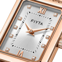 FIYTA Roman Radiance Bracelet Women's Quartz Watch DL21007.PWP detail image (White Dial / Rose Gold Strap / Stainless steel (DL21007.PWP))