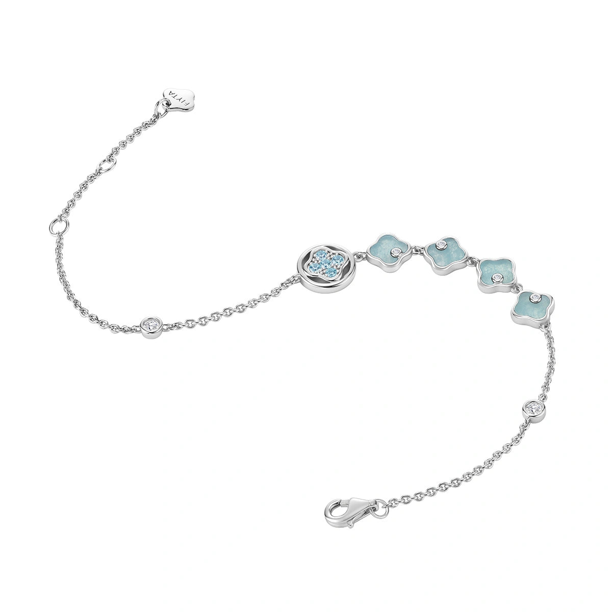 Lucky Persimmon Collection Women Bracelet - Ice-Clear Aqua - FIYTA