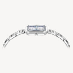 Eastern Grace Collection Women's Watch & Turquoise Clover Bracelet Gift Set - FIYTA (Aqua Blue Dial / Silver Strap)