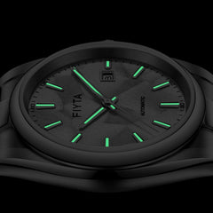 FIYTA Ginkgo Relief Men's Automatic Watch GA520013.WWW detail image (Silver Dial / Silver Strap)