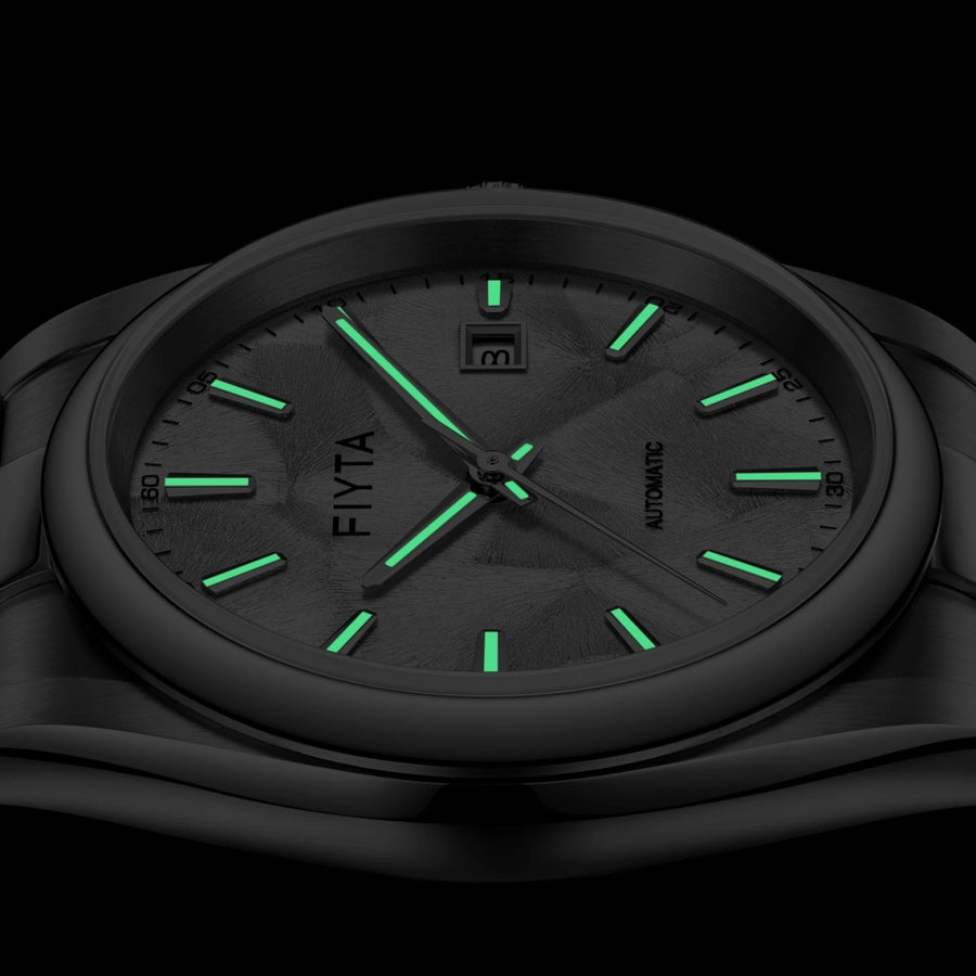 FIYTA Ginkgo Relief Men's Automatic Watch GA520013.WWW detail image (Silver Dial / Silver Strap)
