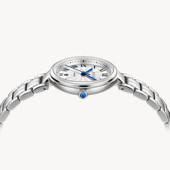 FIYTA Little Bliss Women's Quartz Watch DL865037.WWW detail image (Silver Dial / Silver Strap)