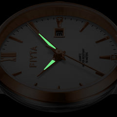 FIYTA Joyart Classic Pair Women's Quartz Watch 28 mm L800023.MWK detail image (White Dial / Brown Strap)