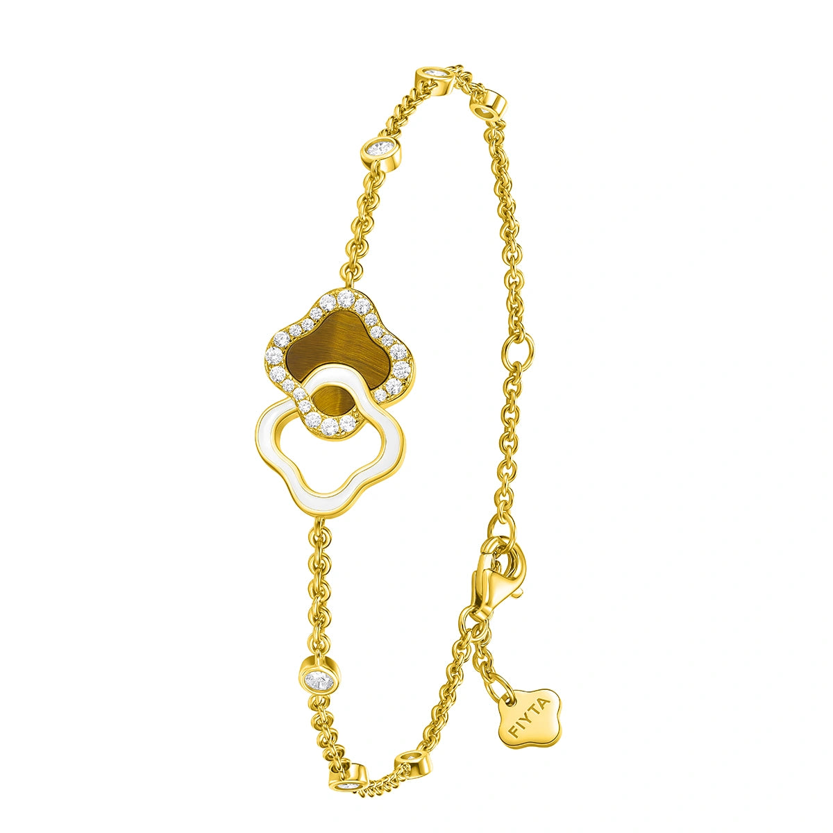 Gold Watch for Women & Persimmon Bracelet Gift Set - FIYTA