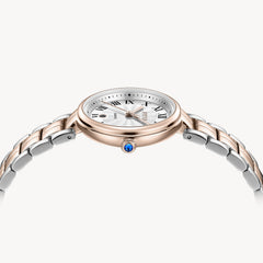 FIYTA Little Bliss Women's Quartz Watch DL865037.PWM detail image (Silver Dial / Rose Gold & Silver Strap)