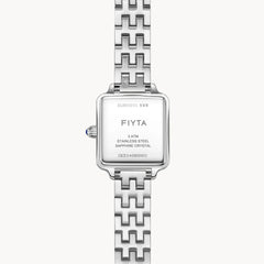 FIYTA Mini Retro Square Women's Quartz Watch DL865035.WWW detail image (Mother-of-Pearl Dial / Silver Strap) (DL865035.WWW)
