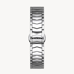 FIYTA V-Neck Women's Automatic Watch LA869011.WLWH detail image (Navy Blue Dial / Silver Strap)
