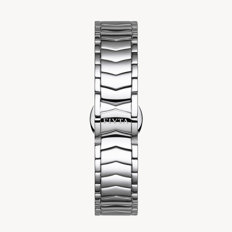 FIYTA V-Neck Women's Automatic Watch LA869011.WLWH detail image (Navy Blue Dial / Silver Strap)