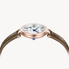 FIYTA Little Bliss Women's Quartz Watch DL865037.PWK detail image (Silver Dial / Brown Strap)