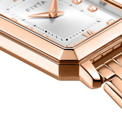 FIYTA Roman Radiance Bracelet Women's Quartz Watch DL21007.PWP detail image (White Dial / Rose Gold Strap / Stainless steel (DL21007.PWP))