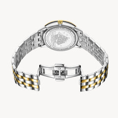 FIYTA Joyart Classic Pair Men's Quartz Watch 41 mm – 50 m G800023.TWT detail image (White Dial / Gold & Silver Strap)