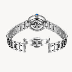 FIYTA Little Bliss Women's Automatic Watch LA803003.WWW detail photo (Silver Dial / Silver Strap)