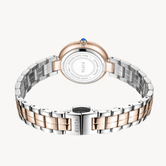 FIYTA Little Bliss Women's Quartz Watch DL865037.PWM detail image (Silver Dial / Rose Gold & Silver Strap)