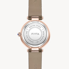 FIYTA Little Bliss Women's Quartz Watch DL865037.PWK detail image (Silver Dial / Brown Strap)