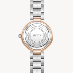 FIYTA Little Bliss Women's Quartz Watch DL865037.PWM detail image (Silver Dial / Rose Gold & Silver Strap)