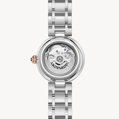 FIYTA Little Bliss Women's Automatic Watch LA803003.MWM detail photo (Silver Dial / Rose Gold & Silver Strap)