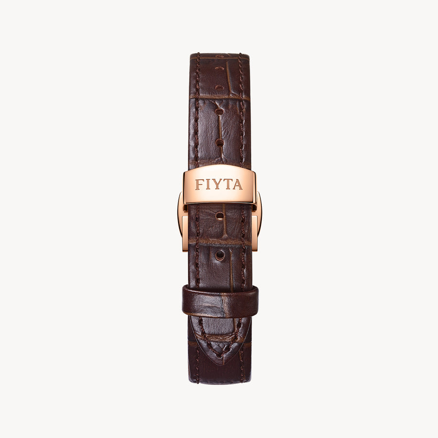 FIYTA Joyart Classic Pair Women's Quartz Watch 28 mm L800023.MWK detail image (White Dial / Brown Strap)