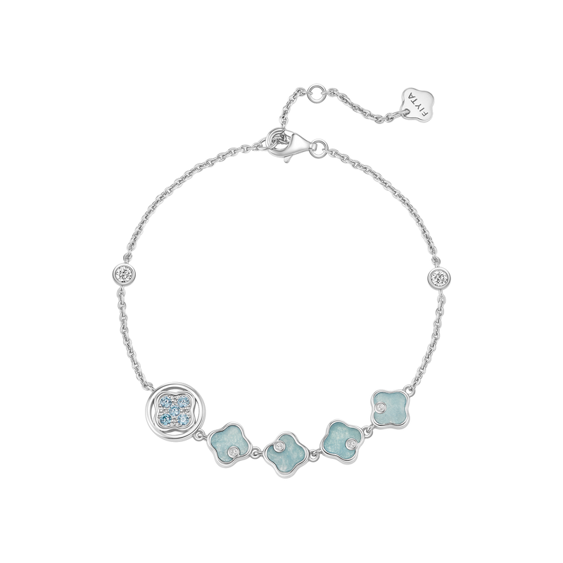 Lucky Persimmon Collection Women Bracelet - Ice-Clear Aqua - FIYTA
