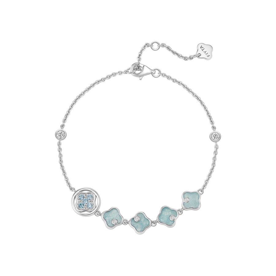 Lucky Persimmon Collection Women Bracelet - Ice-Clear Aqua - FIYTA