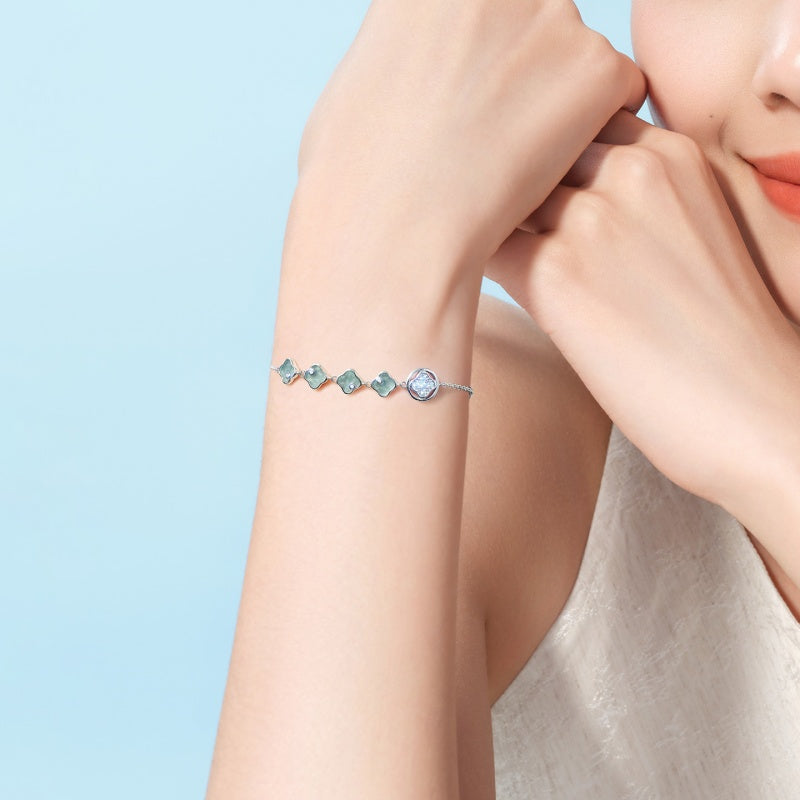 Lucky Persimmon Collection Women Bracelet - Ice-Clear Aqua - FIYTA