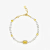 Sugar Cube Collection Women Pearl Bracelet - Honey Yellow