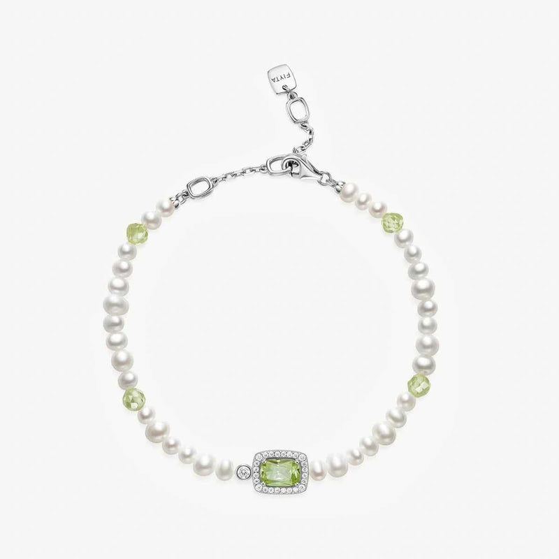 Sugar Cube Collection Women Pearl Bracelet - Mint Green