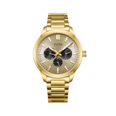 FIYTA Urban Modern Men's Quartz Watch DG800030.GGG product view (Gold Dial / Gold Strap)