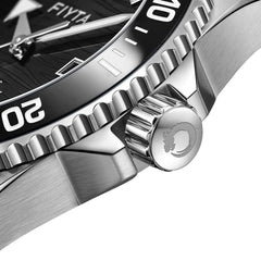 FIYTA Diver Gen 3 Men's Automatic Watch DGA33002.WBB detail image (Black Dial / Black Strap)