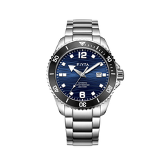 FIYTA Diver Gen 3 Men's Automatic Watch DGA33002.WLW product view (Navy Blue Dial / Silver Strap)
