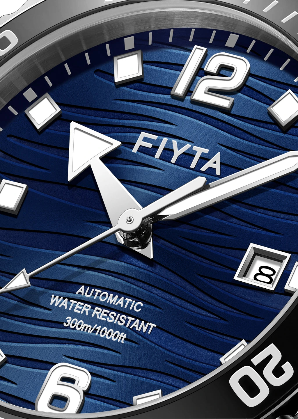 FIYTA Diver Gen 3 DGA33002.WLW A Dial with Depth (Navy Blue Dial / Silver Strap)