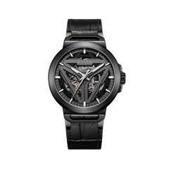 FIYTA Space Capsule Men's Automatic Watch 42 mm DGA35001.BBB.A product view (Black Dial / Black Strap / Leather (DGA35001.BBB.A)) (DGA35001.BBB.A)