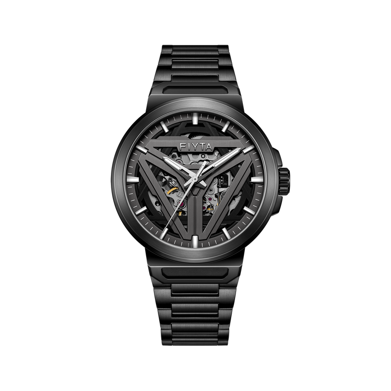 FIYTA Space Capsule Men's Automatic Watch 42 mm DGA35001.BBBS.B product view (Black Dial / Black Strap / Stainless steel) (DGA35001.BBBS.B)
