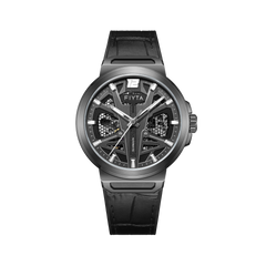 FIYTA Space Capsule Men's Automatic Watch 42 mm DGA35006.HHB.B product view (Black Dial / Black Strap / Leather (DGA35006.HHB.B)) (DGA35006.HHB.B)