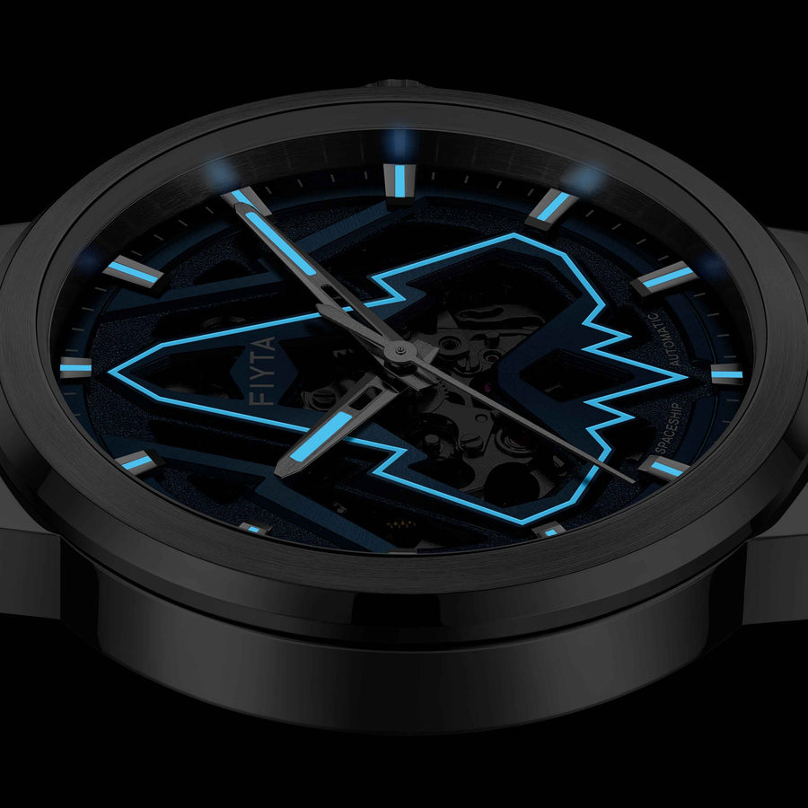 FIYTA Space Rocket Men's Automatic Watch DGA35011.WLW detail image (Navy Blue Dial / Silver Strap)