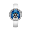 Interstellar Collection "Space Shuttle" Men's Mechanical Watch - FIYTA (Navy Blue Dial / White Strap)