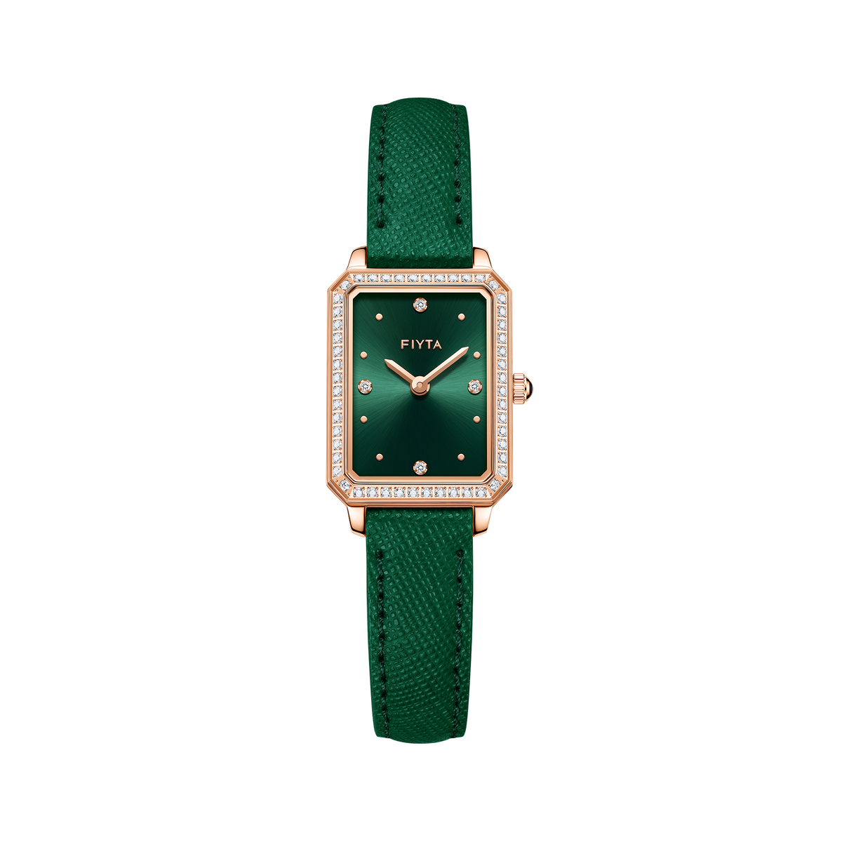 FIYTA Enchanting Square Women's Quartz Watch DL21006.PNND product view (Mint Green Dial / Mint Green Strap)